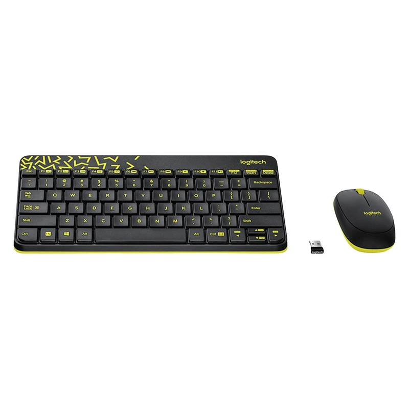 MOUSE & KEYBOARD LOGITECH WIRELESS MK240 EN/** BLACK /YELLO W